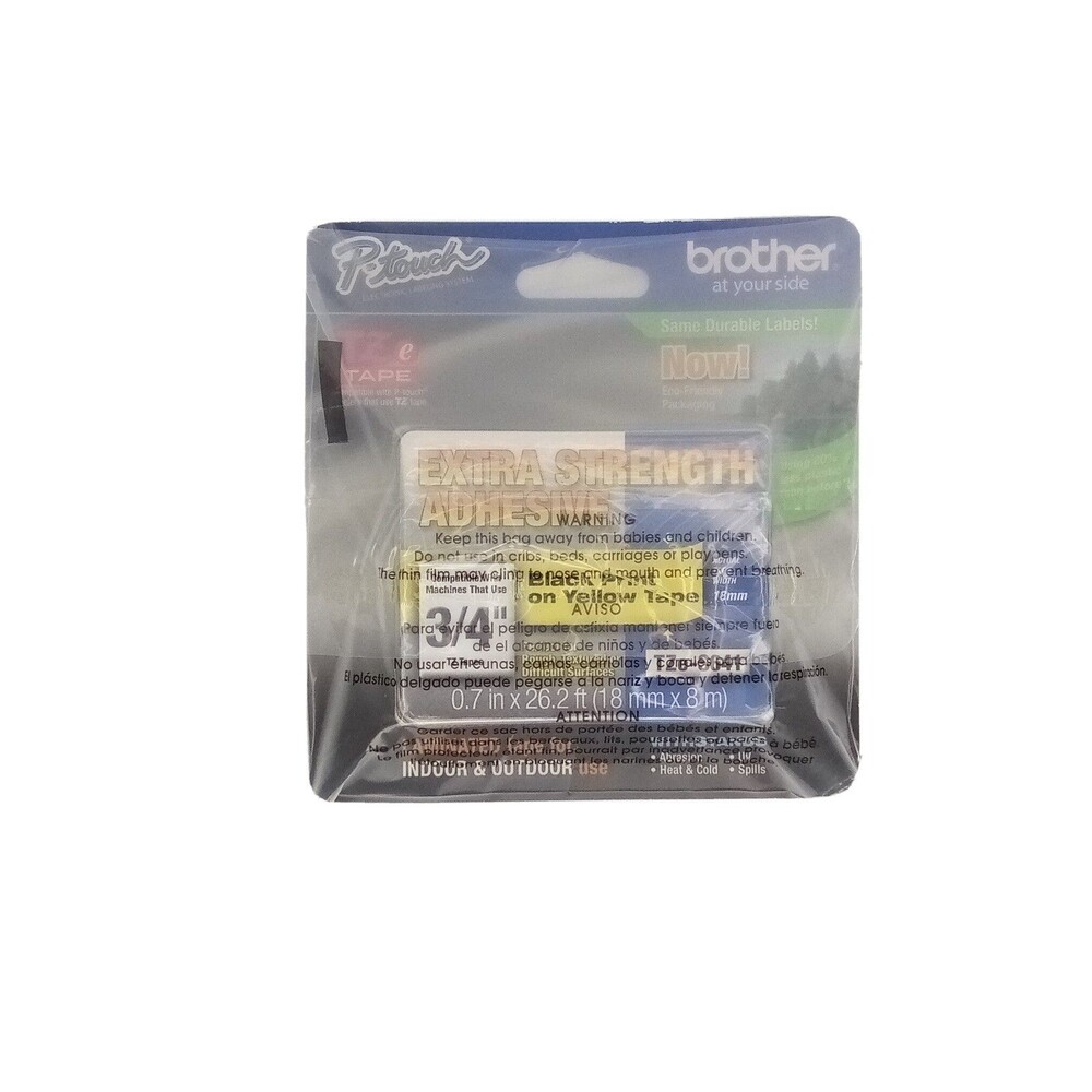 Brother P-Touch TZe-641 Black on Yellow Tape 3/4" X 26.2' TZE641 OEM New